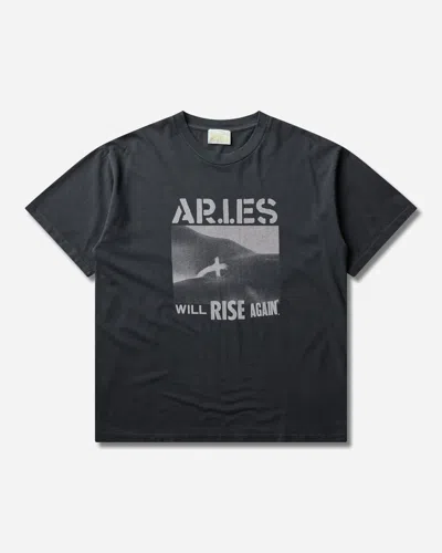 Aries Faded Will Rise Again T-shirt In Black