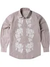 Aries Floral Print Shir In Brown