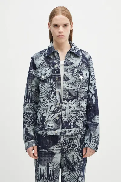 Aries Graphic-pattern Shirt Jacket In Blue