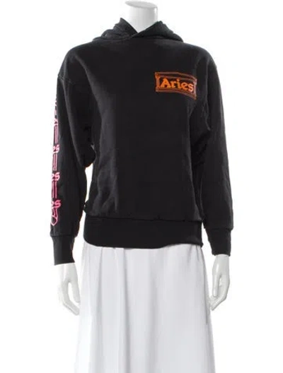 Pre-owned Aries Graphic Print Crew Neck Hoodie In Gray