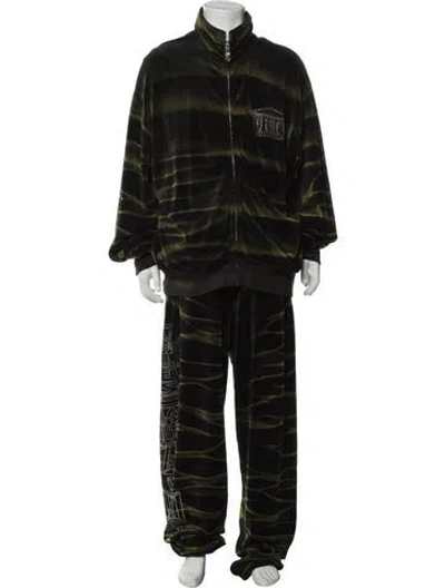 Pre-owned Aries Graphic Print Lounge Bottoms In Black