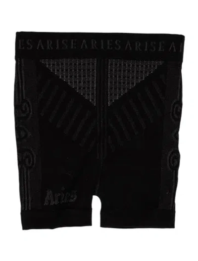 Pre-owned Aries Graphic Print Mini Shorts In Black