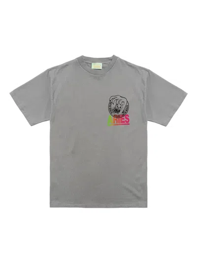 Aries Graphic-print T-shirt In Gray
