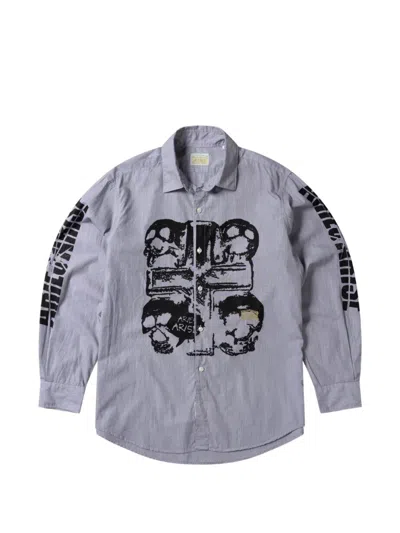 Aries Graphic-print Poplin Shirt In Transparent