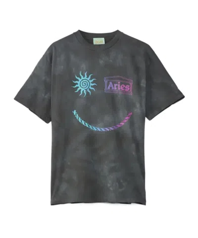 Aries Grunge Happy Dude T-shirt In Black