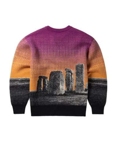 Aries Henge Illustration-style Intarsia Jumper In Black