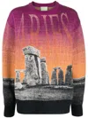 Aries Henge Illustration-style Intarsia Jumper In Pink