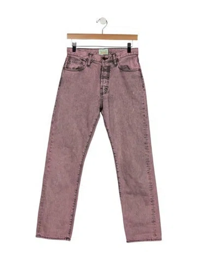 Pre-owned Aries High-rise Straight Leg Jeans In Purple