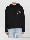 Aries Hoodie With Drawstring Hood And Back Detail In Black