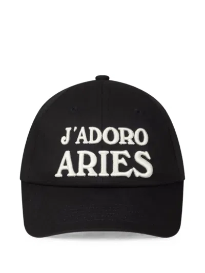 Aries J'adoro Logo-embroidered Cap In Black