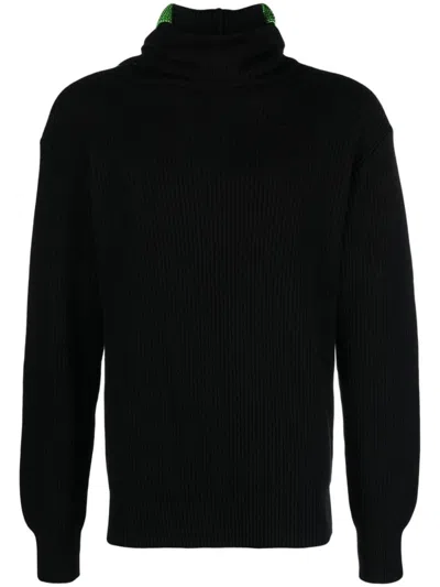 Aries Cotton Blend Balaclava Jumper In Black