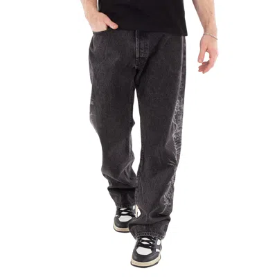 Aries Lasered Dragon Batten Jeans In Black