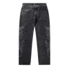 Aries Lasered Dragon Batten Jeans In Black