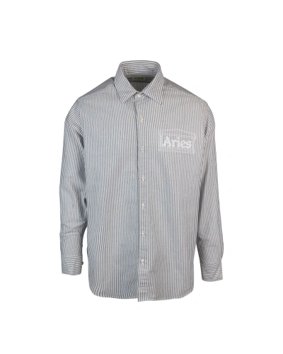 Aries Logo Oxford Shirt In Blk