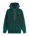 Aries Logo-print Distressed-finish Cotton Hoodie In Green