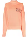 Aries Logo-print Roll-neck Jumper In Orange