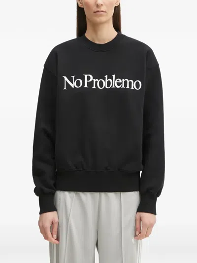 Aries Logo-print Sweatshirt In Black