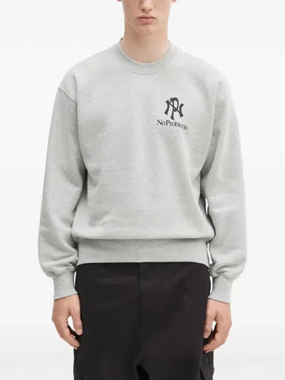 Aries Logo-print Sweatshirt In Gray