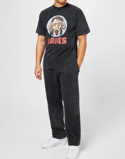 Aries Logo Print T-shirt In Black