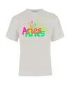 Aries Crew-neck Cotton T-shirt With Logo Maxi In White