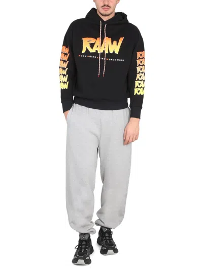 Aries Logo-print Cotton Sweatshirt In Black