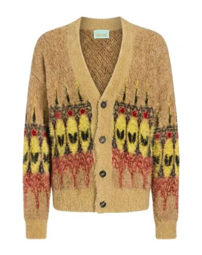 Aries Man Cardigan Camel Size M Polyamide In Brown