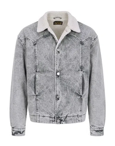 Aries Man Denim Outerwear Grey Size L Cotton In Gray