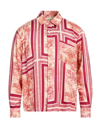 Aries Man Shirt Garnet Size L Ecovero Viscose, Viscose In Multi