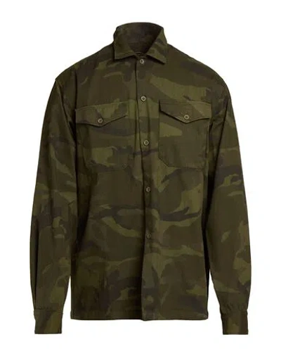 Aries Man Shirt Military Green Size L Cotton In Brown