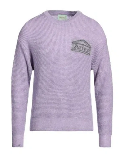 Aries Man Sweater Mauve Size Xl Acrylic, Mohair Wool, Polyamide In Purple