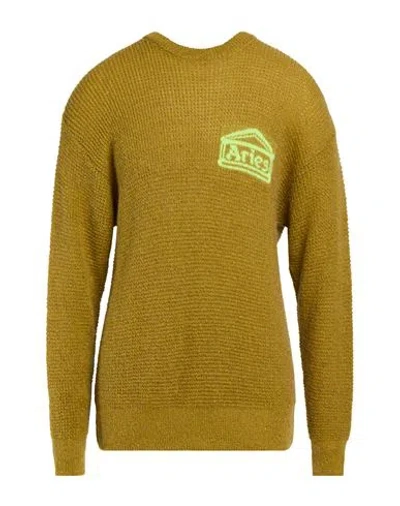 Aries Man Sweater Mustard Size Xl Acrylic, Mohair Wool, Polyamide In Yellow