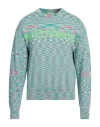 Aries Man Sweater Turquoise Size M Cotton, Recycled Cotton, Recycled Polyester In Blue