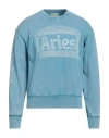 Aries Aged Ancient Column Sweatshirt In Blue