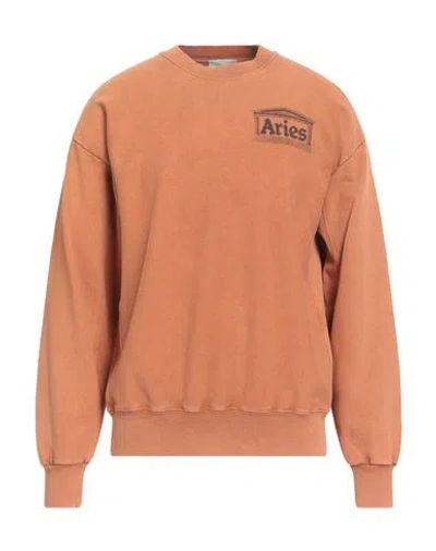 Aries Man Sweatshirt Camel Size L Cotton In Brown