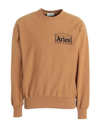 Aries Man Sweatshirt Camel Size Xl Cotton In Beige