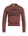 Aries Man Sweatshirt Chocolate Brown Size Xs Cotton