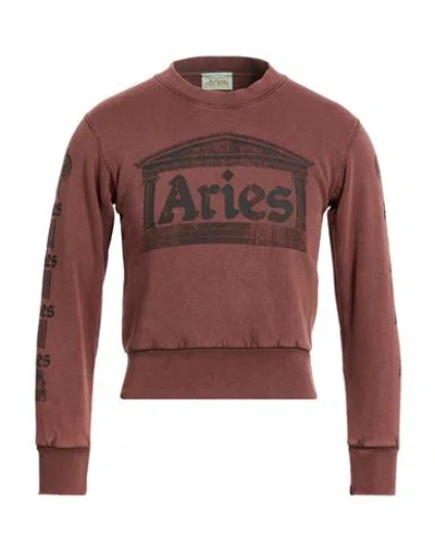 Aries Man Sweatshirt Chocolate Brown Size Xs Cotton