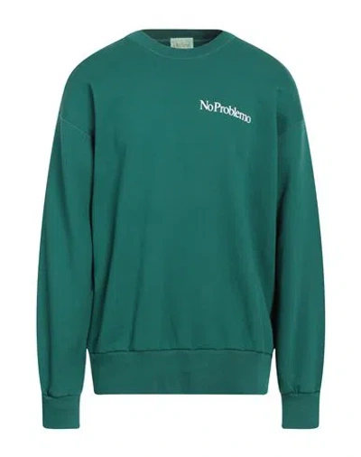 Aries Man Sweatshirt Emerald Green Size Xxl Cotton