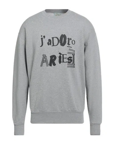 Aries Man Sweatshirt Grey Size L Cotton In Gray