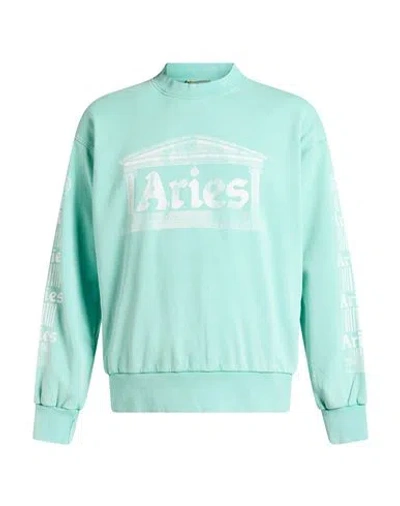 Aries Man Sweatshirt Light Green Size L Cotton In Blue