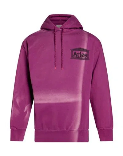 Aries Man Sweatshirt Mauve Size L Cotton In Purple