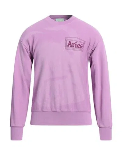 Aries Man Sweatshirt Light Purple Size L Cotton