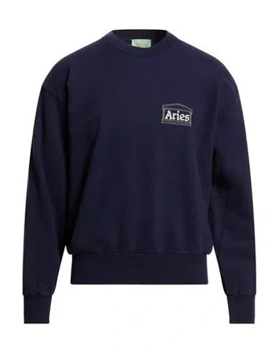 Aries Man Sweatshirt Navy Size Xs Cotton In Blue