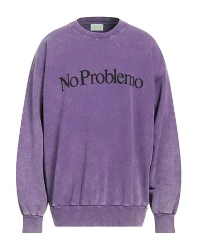 Aries Man Sweatshirt Purple Size Xl Cotton