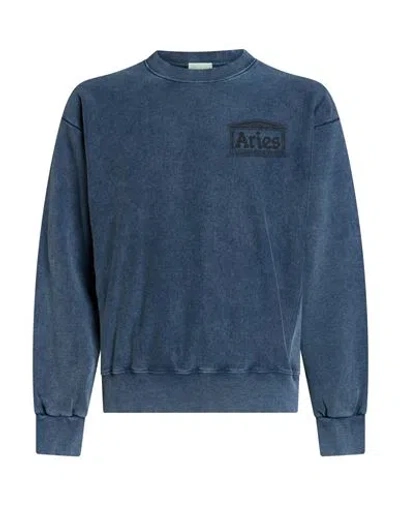 Aries Man Sweatshirt Slate Blue Size L Cotton