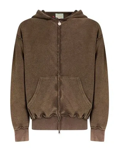 Aries Man Sweatshirt Taupe Size L Cotton In Brown