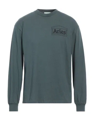 Aries Man T-shirt Dark Green Size L Cotton