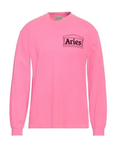 Aries Man T-shirt Fuchsia Size Xl Cotton In Pink