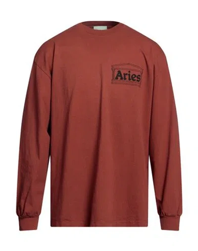 Aries Man T-shirt Rust Size Xs Cotton In Red