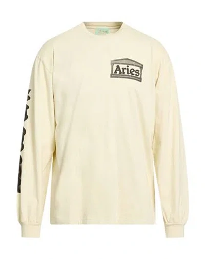 Aries Man T-shirt Beige Size L Cotton In Neutral